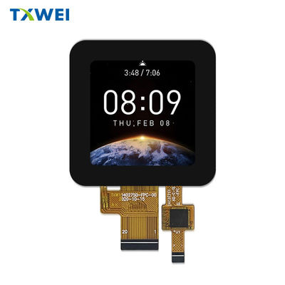 Écran LCD carré de 1,54 pouces pour MCU Interface 8 bits Écran tactile capacitif Ajustement complet